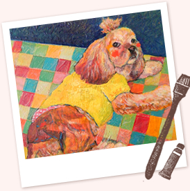 油絵で描くペットの似顔絵のオーダー注文【犬猫いのち】